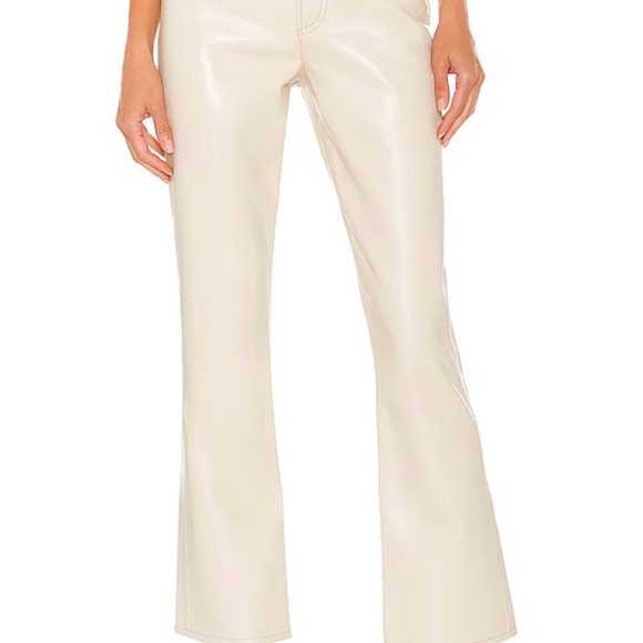 Agolde Women's Recycled Leather Relaxed Boot Pant in powder Sz 27 - NWT - Picture 4 of 14